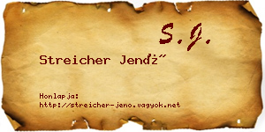 Streicher Jenő névjegykártya