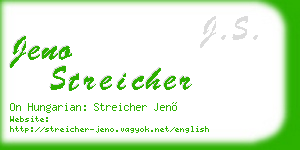 jeno streicher business card