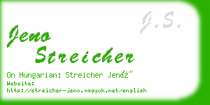 jeno streicher business card